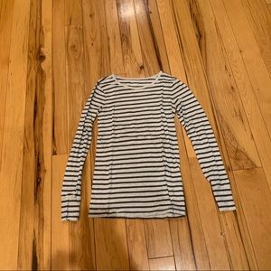 GAP White and Dark Grey Striped Shirt